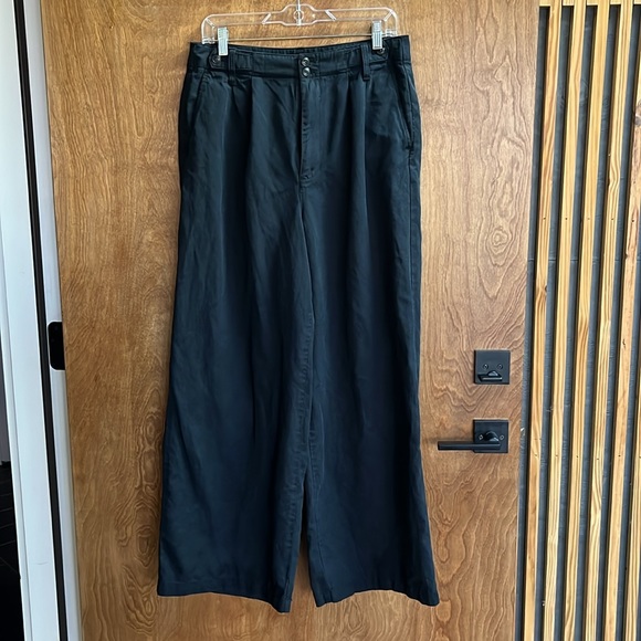 Madewell The Harlow Wide-Leg Black Pant Size 10 - Picture 3 of 4